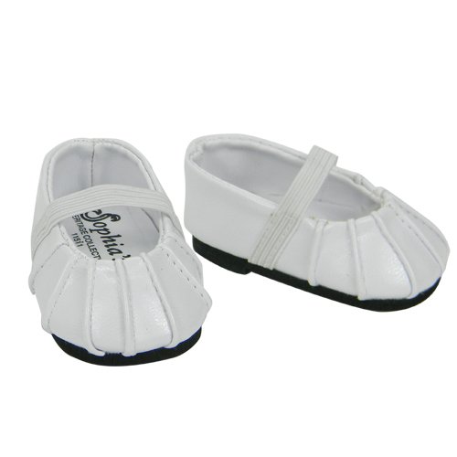 Baby Doll Shoes in White for Bitty Baby American Girl Dolls Ballerina Doll Flats in White Baby Doll Shoes in White for Bitty Baby American Girl Dolls Ballerina Doll Flats in White