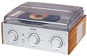 Jensen 3-Speed Stereo Turntable with AM/FM Stereo Radio - JTA-220 (Silver)