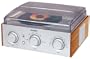 Jensen 3-Speed Stereo Turntable with AM/FM Stereo Radio (Silver)