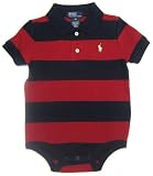 Polo Ralph Lauren Girls / Boys Striped Bodysuit, Red, Navy,