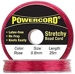 Powercord Elastic Cord Rose 0.8mm diameter 27.3 yards / 25 meters