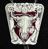Large Bolo - Enameled Buffalo Skull