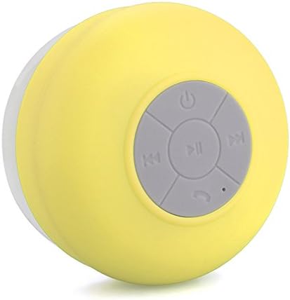 MEMTEQ® Portable Waterproof Bluetooth V3.0 + EDR Shower Speaker Handsfree Speakerphone with Suction Cup Suitable for Car, Bedroom, Wash Room, Kitchen, Office, Conference, Business Trip, Vacation Etc (Yellow)