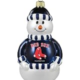 MLB Boston Red Sox Blown Glass Snowman Ornament