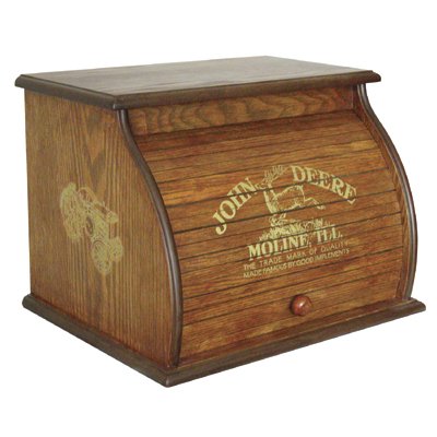 JOHN DEERE farm Wooden ROLL TOP BREAD BOX kitchen