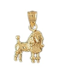 Dazzlers Solid 14k Gold Poodle Dog Charm Pendant Available in three colors from jewelsberry (weights: 1.5 grams only)