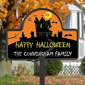 Personalized Halloween Haunted House Yard Stakes