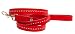 4Ft red leather leash skillfully sewn by hand