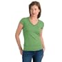 District Threads Junior Ladies Slub V-Neck Tee, Green Tea, Medium