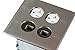 ENERLITES Screw Cap Cover Floor Box kit, 5” x 5” 2-Gang, 20A Tamper-Weather Resistant Receptacle Outlet, Keystone Ports, Watertight, Corrosive Resistant, UL Listed, 975510-SS-D, Stainless Steel