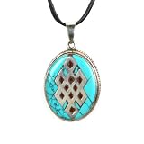 Sterling Silver Endless Knot Turquoise Pendant