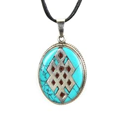 Sterling Silver Endless Knot Turquoise Pendant