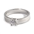 Sterling Silver w/ CZ Ring - 5mm Band Width - 5mm Center Stone - Size: 4-9