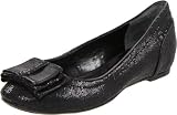 Nine West Women’s Reinvented Flat,Black/Black Glitter Fabric,8.5 M US
