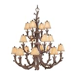 Aspen - 16 Light UpLight Rustic Chandelier Lighting Fixture - Pine Tree - B2697
