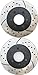 Prime Choice Auto Parts PR6384LR Performance Drilled and Slotted Brake Rotor Pair for Front