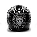 TMS Youth Kids Black Silver Skull Flame Motocross Helmet with Goggles and Gloves (Large)