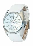 Fat Face Ladies chronograph white leather strap watch