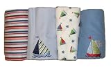Crown Crafts Ahoy 4 pk Receiving Blankets