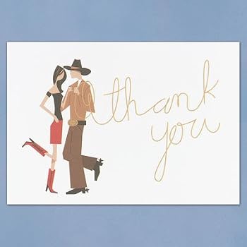 Western Couple Thank You Cards