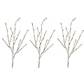 Ambientehome 51024 3 beleuchtete Lichterzweige mit Schnee f�r Innen und Au�en, 96 Lichter, klar