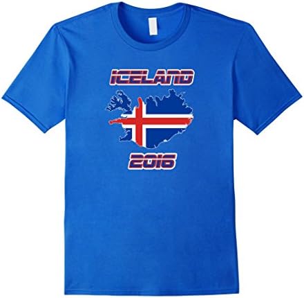 Men's Iceland Soccer T-shirt 2016 Euro Football Icelandic Jersey 3XL Royal Blue