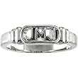 14K White Gold "Jesus, Mary and Joseph" Man's Ring