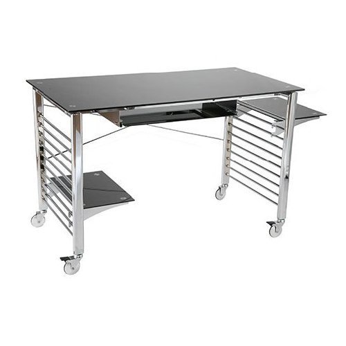 BRIAN DESK ON CSTERS; BLK/CHRM
