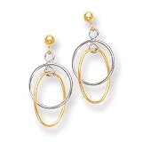 14k Two-Tone Interlocking Hoop Post Earrings