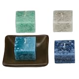 DecoGlow Candles Naturals Dark Collection Gift Set With 4 Candles and Bronze Holder, Soothing