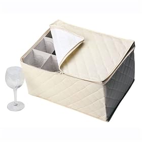 <b>Cotton Stemware Chest - Natural - Holds 12 by Richards Homewares</b>