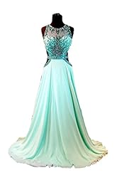 Chiffon Sheer Sequined Crystals Jeweled  Lace  Beaded Pleated Crystal Evening Dress  With Rhinestones and Ruffles