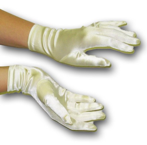 Beautiful Wrist Length Short Satin Gloves in Assorted Colors
