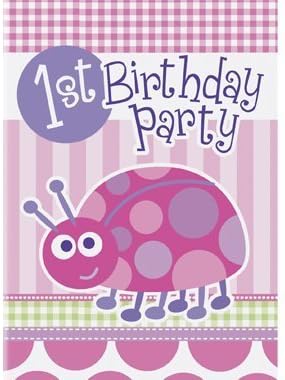 1st Birthday Ladybug Invitations - 8 Counts