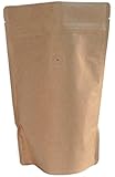 250g 8oz 1/2lb Kraft Paper Stand up Zipper Pouches Coffee Bags Coffee Pouches with Valve (Pack of 50)