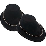 2 Black Necklace Pendant Jewelry Display Busts Showcases