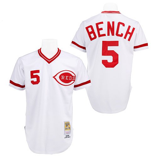 Cincinnati Reds Authentic 1975 Johnny Bench Home Jersey By Mitchell & Ness 48