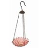 Sunset Vista Designs Garden Rainbows Collection Hanging Glass Dish Bird Feeder - 7.5" Red Flower bowl