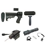 UAG Mossberg 500 / 590 12 Gauge Shotgun Ultimate Tactical Conversion Kit: Six Position Stock + Shell Holders + Recoil Pad + Tri Rail Forend Pump + Light + Laser + Grip