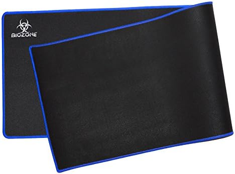 BioZone Extra Large XXL Extended Gaming Mouse Pad, Stitched Edges, Waterproof, Super Smooth, Non-Slip Backing - 3mm thick- 36"x11" - Blue