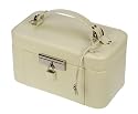 Dulwich Leather Padlock Medium Cream Classic Jewellery Box