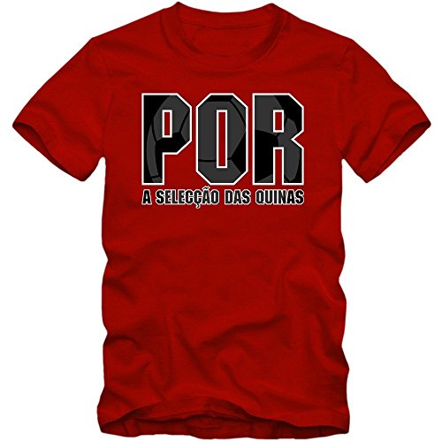 Portugal EM 2016 #3 T-Shirt | Seleção das Quinas | Fußball | Herren | Trikot | Nationalmannschaft, Farbe:Rot (Red L190);Größe:L