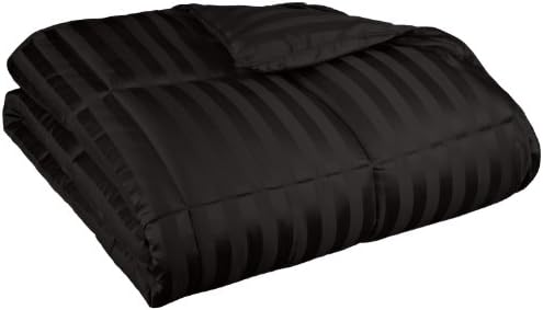 Grand Down All Season Wide Stripes Down Alternative Comforter, Full/Queen, Black