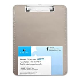 Transparent Plastic Clipboard, Flat Clip, 9"x12-1/2", Smoke (SPR01870)