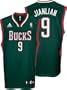Yi Jianlian Youth Jersey: adidas Green Replica #9 Milwaukee Bucks Jersey