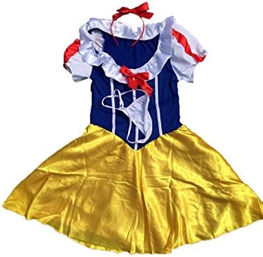 Adult Women's Cosplay Party Costume Fairy Tale Snow White Princess Dress (XL, Picture Color - Short Dress)