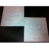 1 Pair of Hello Kitty Devil Style Racing Car Decal Sticker (New) White Size 5.6x5.3 by click2go