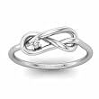 14K White Gold Diamond Knot Ring - 0.02 Ct.