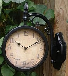 Durocraft Two Sided Hanging Wall Swivel Clock