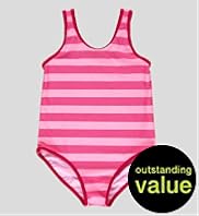 Contrast Trim Stripe Swimsuit